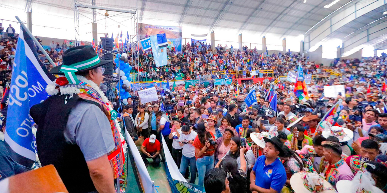 El presidente Luis Arce en un acto de proclamación en Cochabamba. Foto:  ARCHIVO