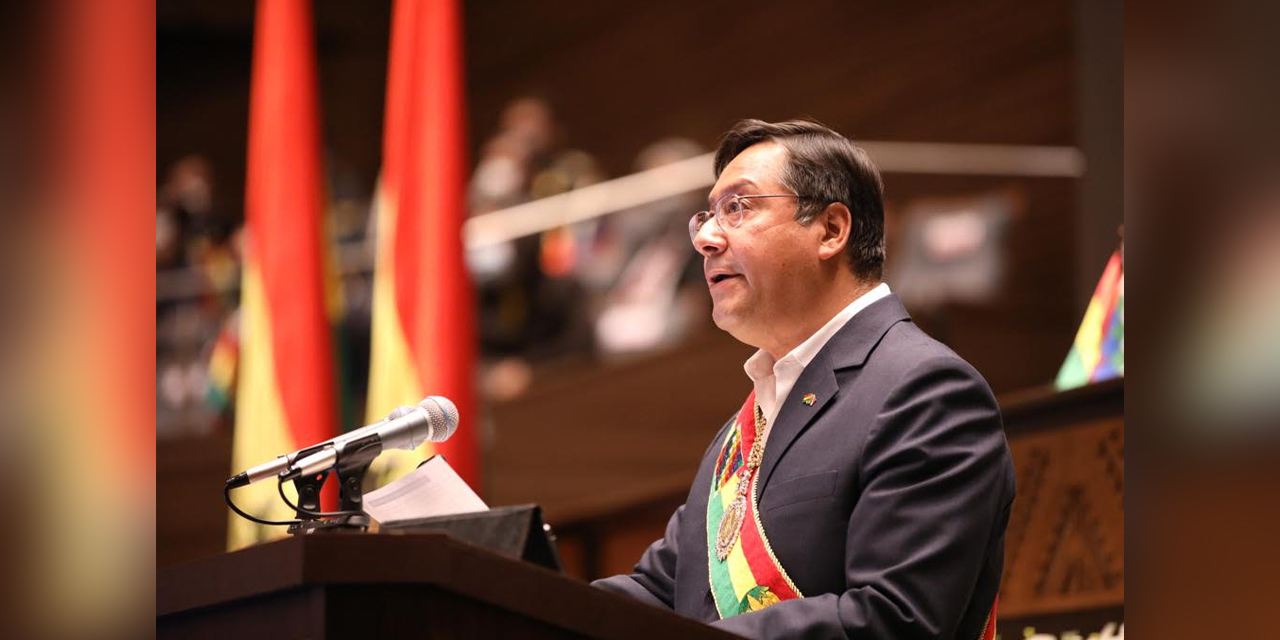 En julio de 2024 el presidente Luis Arce en el aniversario de la revolución paceña . Foto ABI archivo.