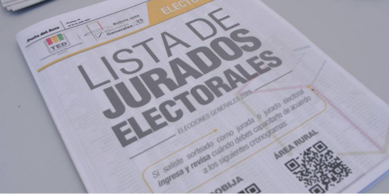 El 21 de septiembre se publicará la nómina de los jurados de mesas de sufragio seleccionados. Foto: TED de Pando
