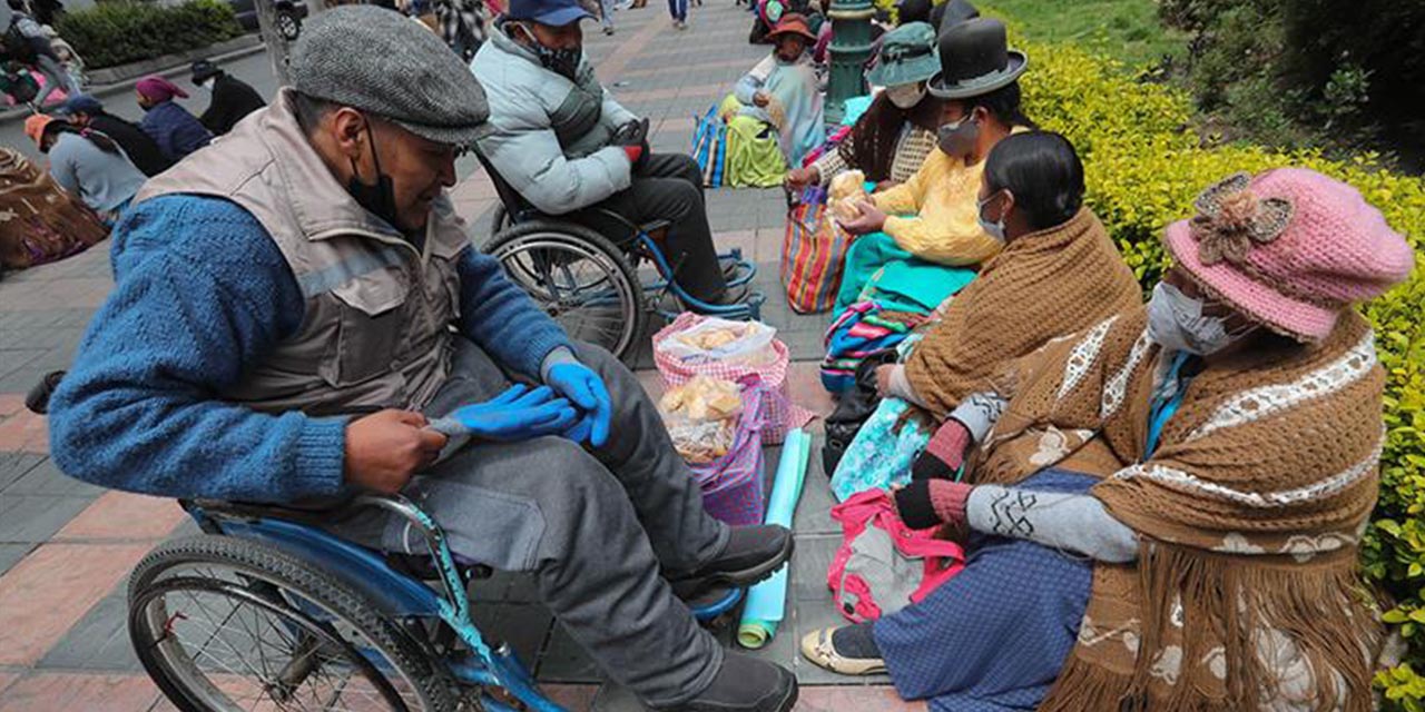 Personas con discapacidad en la ciudad de La Paz. | Foto: RRSS