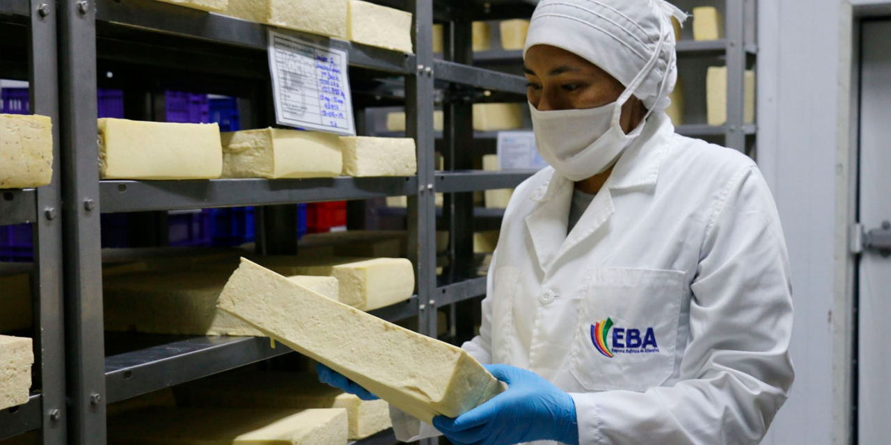 Una operaria de la Empresa Boliviana de Alimentos y Derivados (EBA). Foto: Archivo