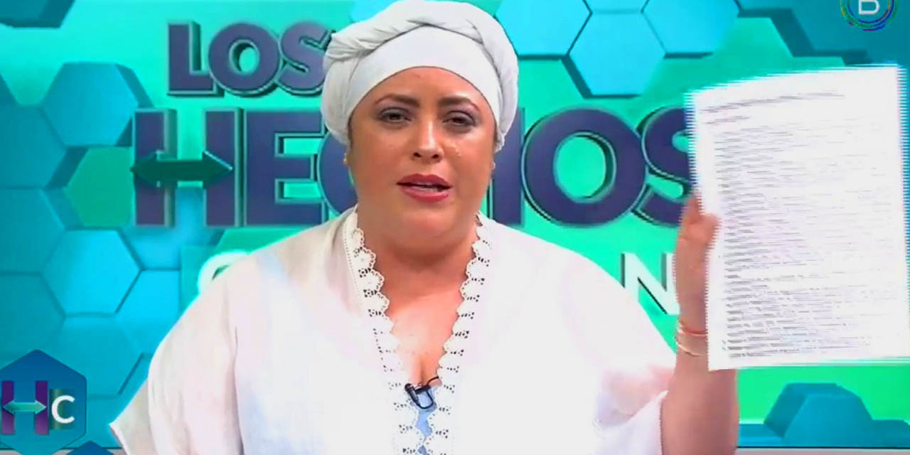 a ministra de la presidencia, María Nela Prada, en entrevista con Bolivia Tv. Imagen: Captura.