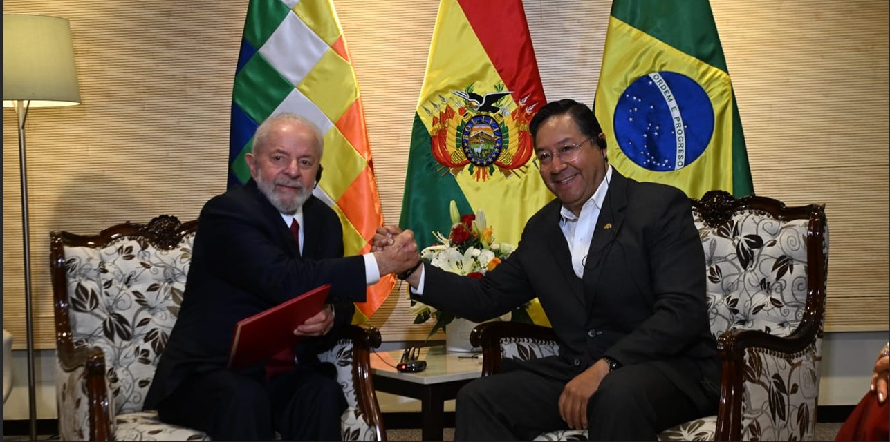 Los presidentes de Brasil, Luiz Inácio Lula Da Silva, y Bolivia y Brasil, Luis Arce. Foto: Presidencia 